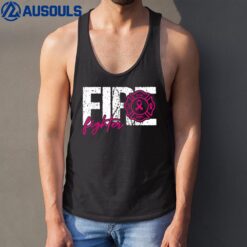 Breast Cancer Awareness Pink Ribbon Firefighter Fireman Tank Top