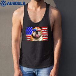 Bulldog American Flag USA Awesome Tank Top