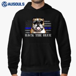 Bulldog Thin Blue Line American Flag Police Dog Hoodie