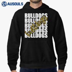 Bulldogs Gold School Sports Fan Team Spirit Hoodie