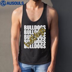 Bulldogs Gold School Sports Fan Team Spirit Tank Top