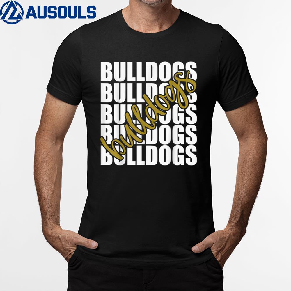 Bulldogs Gold School Sports Fan Team Spirit T-Shirt Hoodie Sweatshirt For Men Women
