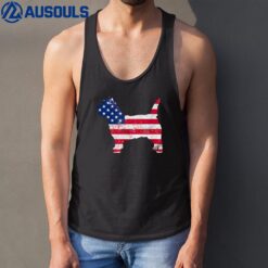 Cairn Terrier American Flag 4th Of July Dog Tank Top