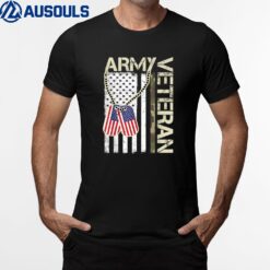 Camo American Flag Army Veteran  Proud USA Patriotic T-Shirt