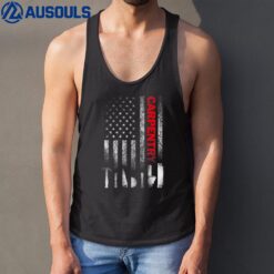 Carpentry Tools Vintage Patriotic American Flag Tank Top