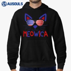 Cat 4th July Meowica USA American Flag Independence Day Hoodie