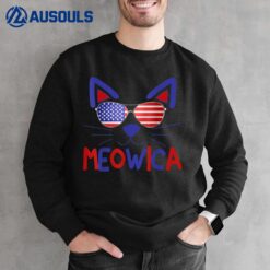 Cat 4th July Meowica USA American Flag Independence Day Sweatshirt
