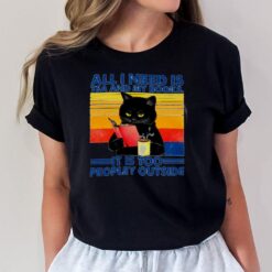 Cat All I Need Is Tea And My Books T-Shirt