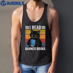 Cat I Read Banned Books Funny Bookworms Reading Book Tank Top