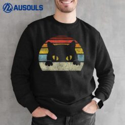 Cat Retro Style Black Kitty Cats Lover Gifts Sweatshirt