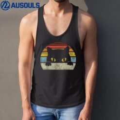 Cat Retro Style Black Kitty Cats Lover Gifts Tank Top