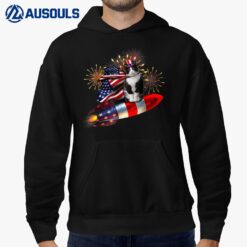 Cat Tuxedo 4th Of July Rocket With Fireworks USA Patriotic Hoodie