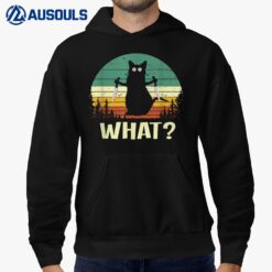 Cat What Funny Black Cat Retro Vintage Cat With Knife Hoodie