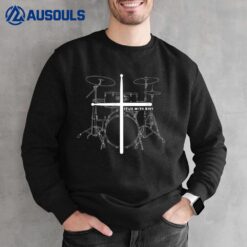 Christian Drummer Stick With Jesus Christ Drum Sticks Cross Sweatshirt