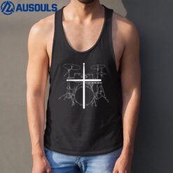 Christian Drummer Stick With Jesus Christ Drum Sticks Cross Tank Top