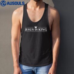 Christian Jesus Is King Design Crown Tank Top