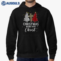Christmas Begins With Christ Jesus Cross Christian Sweater Hoodie