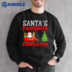 Christmas Holiday Outfits Santa's Favorite Firefighter Sweatshirt