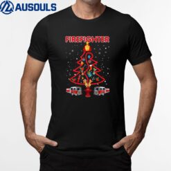 Christmas Tree Firefighter Lover Fire Truck Xmas T-Shirt