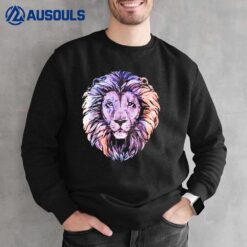 Cool Lion Head Design with Bright Colorful Sweatshirt