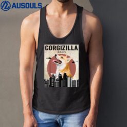 Corgizilla Funny Corgi Dog Lover Tank Top