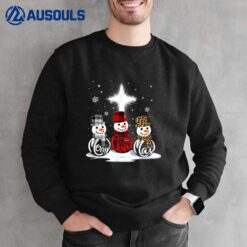 Cross Jesus Merry Christmas Snowman Funny Xmas For Christian Sweatshirt