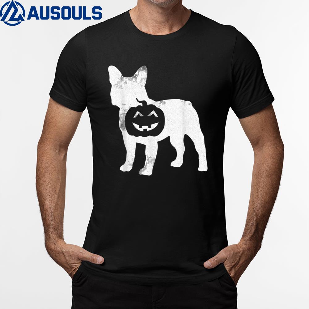 Cute French Bulldog Pumpkin Lazy Halloween T-Shirt Hoodie Sweatshirt For Men Women