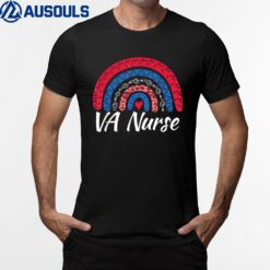 Cute Rainbow Leopard VA Nurse Veteran RN Nursing Medical T-Shirt