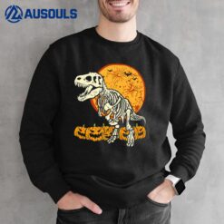 Cute Skeleton Dinosaur Trex Dino Pumpkins Moon Boy Halloween Premium Sweatshirt
