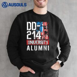 DD-214 University Alumni - US Military Veteran Retro Flag Sweatshirt
