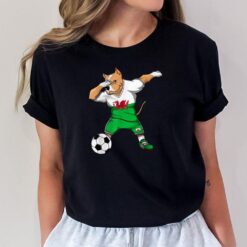 Dabbing Pitbull Dog Wales Soccer Fans Jersey Welsh T-Shirt