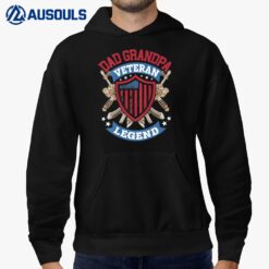 Dad Grandpa Veteran Legend BACKPRINT - Veteran Hoodie