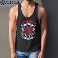 Dad Grandpa Veteran Legend BACKPRINT - Veteran Tank Top