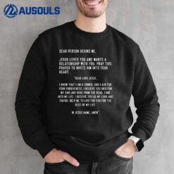 Dear Person Behind Me Jesus Loves You Christian Aesthetic Sweatshirt