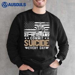 Distressed 22 Veterans Commit Suicide Every Day Sweatshirt