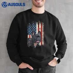 Distressed French Bulldog American Flag Patriotic Dog Sweatshirt