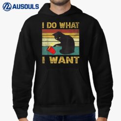 Do What I Want Vintage Black Cat Red Cup Funny My Cat_1 Hoodie