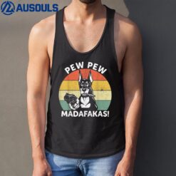 Doberman Dog Pew Pew Madafakas Crazy Pew Vintage Tank Top