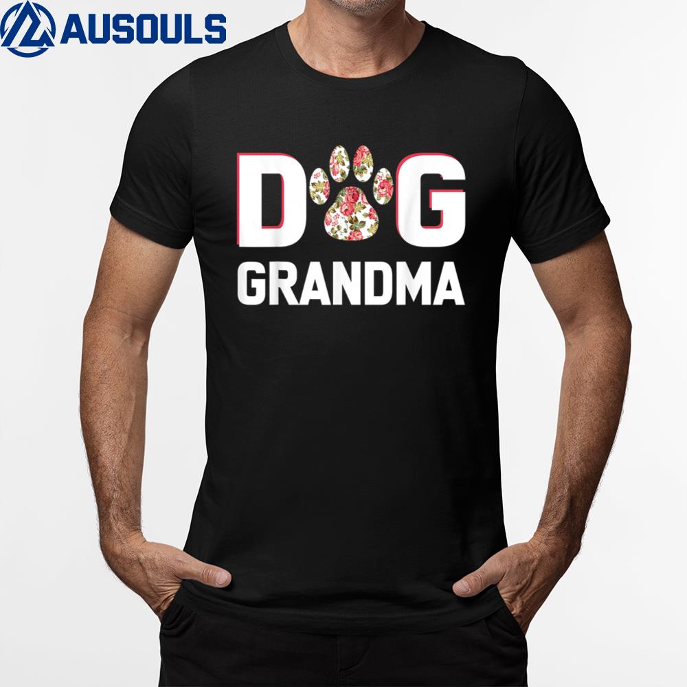 Dog Grandma Flower Puppy Dog Lover Unisex T-Shirt