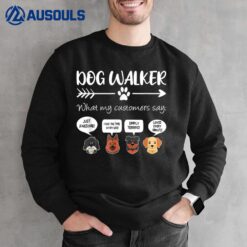 Dog Walker  Dog Walking Funny Cute Dog Faces Sweatshirt