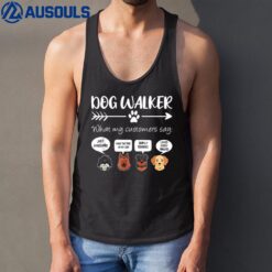 Dog Walker  Dog Walking Funny Cute Dog Faces Tank Top