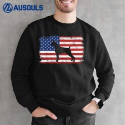 Dogs 365 Vintage Boxer Dog US American Flag Sweatshirt