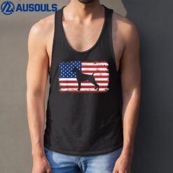 Dogs 365 Vintage Boxer Dog US American Flag Tank Top