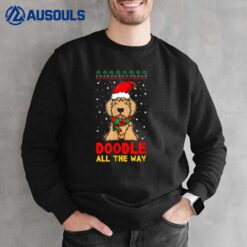 Doodle All The Way Funny Goldendoodle Santa Hat Christmas Sweatshirt