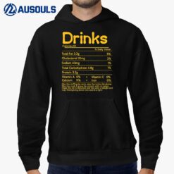 Drinks Nutrition Facts Label Foods Thanksgiving Christmas Hoodie