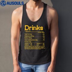 Drinks Nutrition Facts Label Foods Thanksgiving Christmas Tank Top