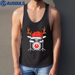 Drums Christmas Music Instrument Band Drummer Rock Xmas Tank Top