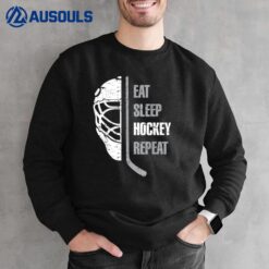 Eat Sleep Hockey Repeat Christmas Sweatshirt