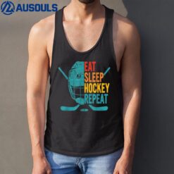 Eat Sleep Hockey Repeat Hockey Funny Ice Hockey Tank Top