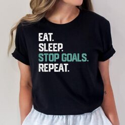 Eat Sleep Stop Goals Repeat  Goalie Soccer Hockey Kids T-Shirt